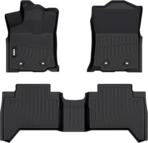 VIWIK Alfombrillas para Toyota Tacoma 2018-2024, doble cabina, solo automóvil, alfombrillas de goma TPE para todo tipo de clima, forros