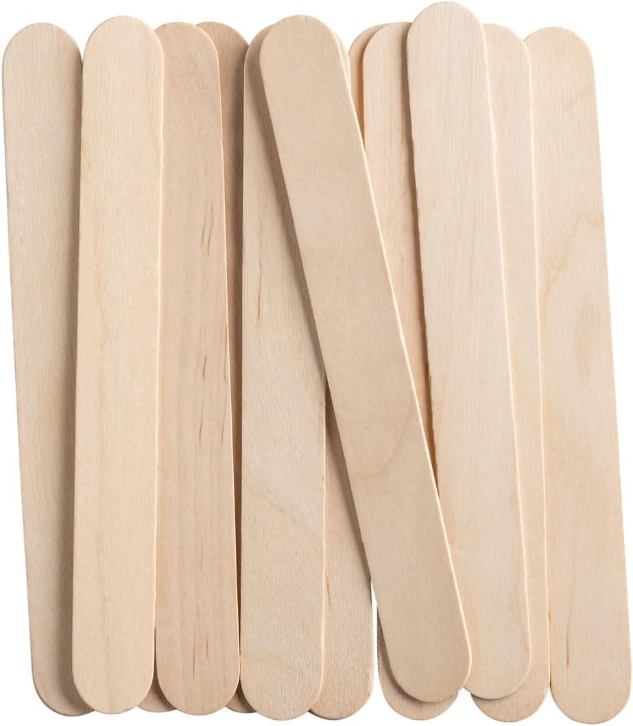 Gusto [Case of 6,000] Jumbo 6 Inch Wooden Multi-Purpose Popsicle Sticks, Craft Sticks for ICES, Ice Cream, Waxing, Tongue Depressor Wood Sticks