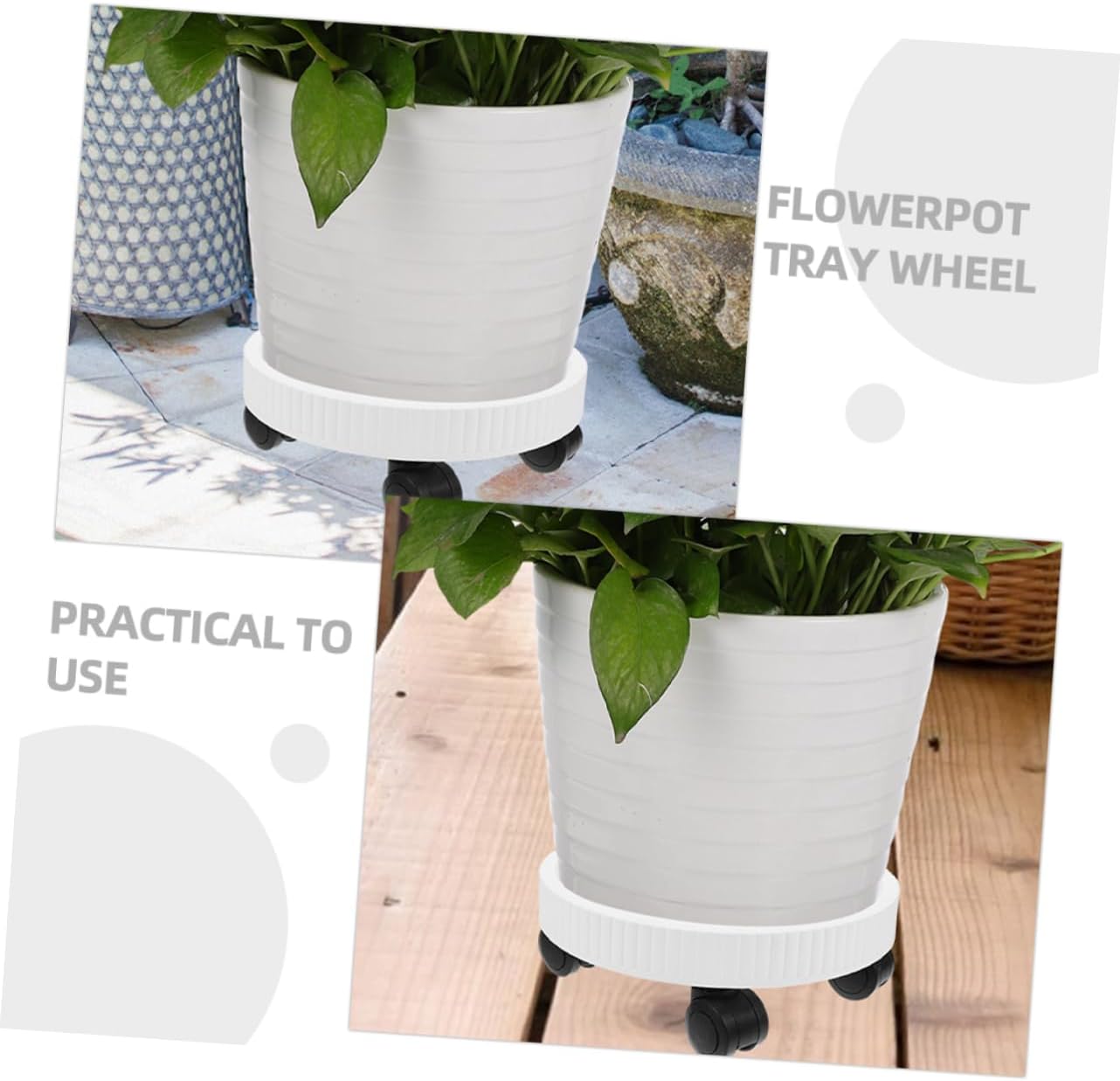 Rolling Plant Tray Wheels Convenient Thickened Flower Pot for Use Plant Stand for and Water