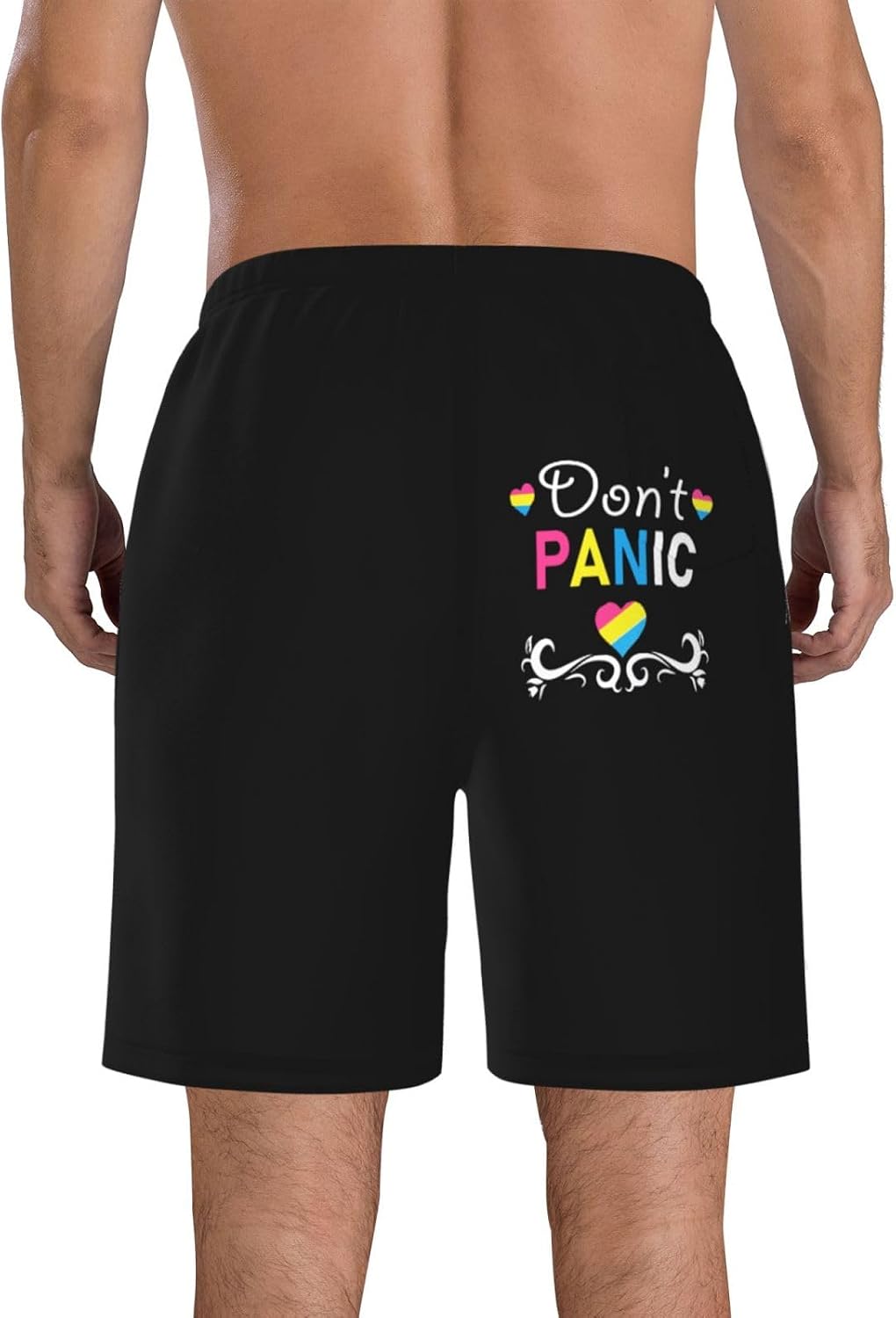 Don't Panic Pansexual LGBT Pride Men's Beach Shorts Man's Board Shorts