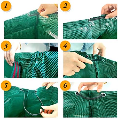 ANSIO Garden Waste Bags 272L Pack of 3 Heavy Duty Garden Bags, Reusable Garden Sacks with Handles, Ideal for Collecting Garden Waste, Plant waste grass and Leaves - Garden Bin Bags