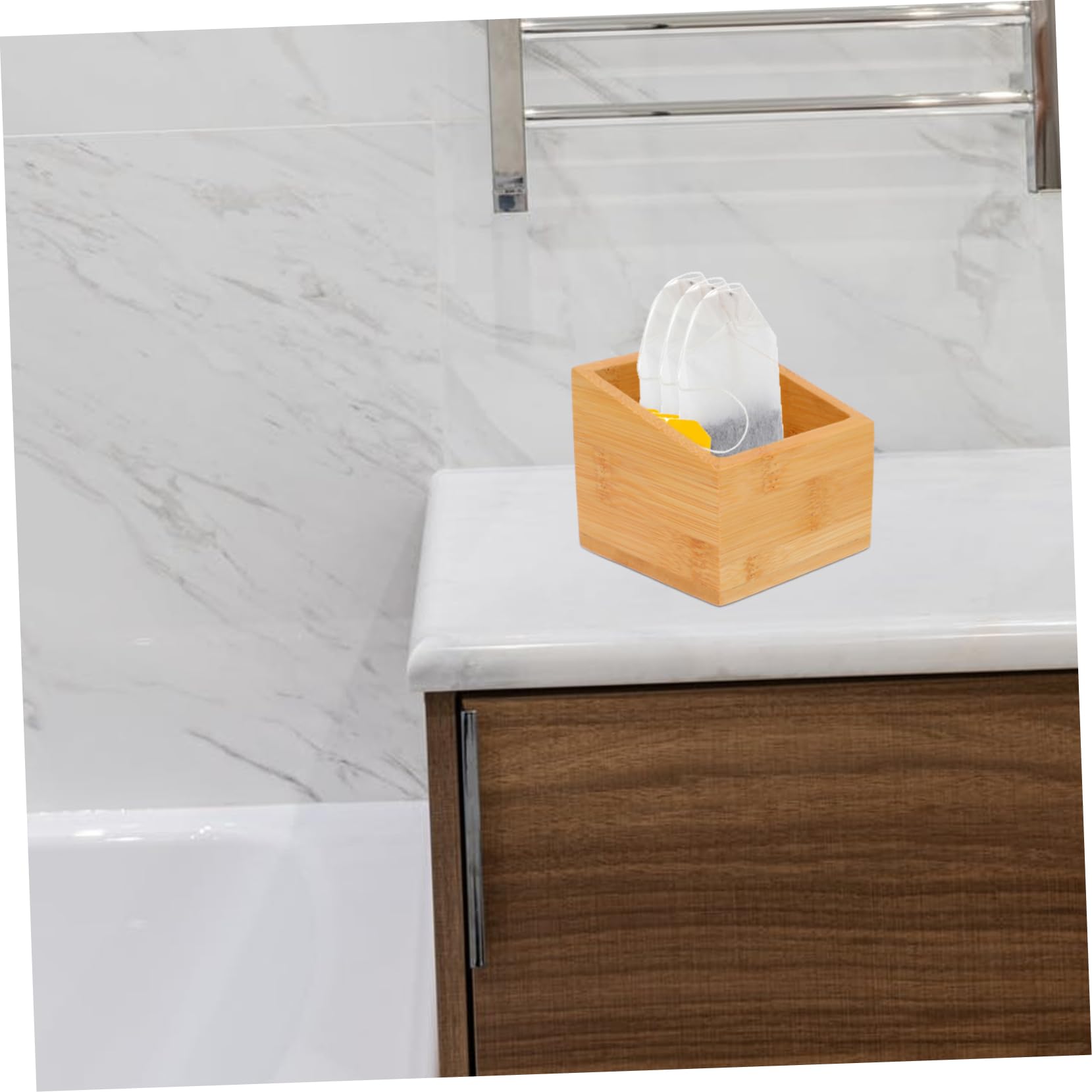 Amosfun 3 Piezas caja de almacenamiento de bolsitas de té Organizador de azúcar y café caso de la llave del coche recipientes de té caja de almacenamiento de caja de del hotel Khaki