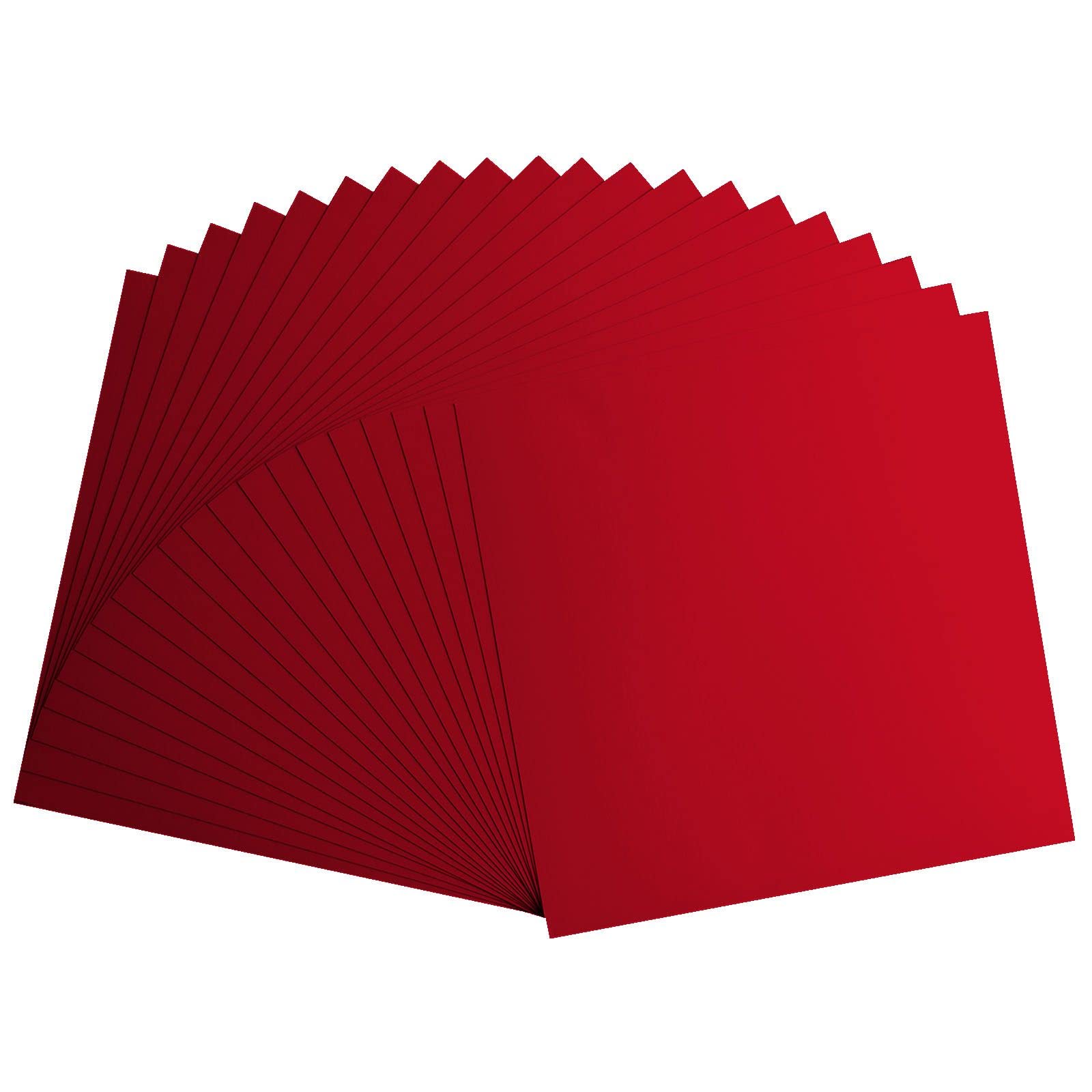 Vaessen Creative Florence Cardstock 20 vellen rood papier 216 g/m² vierkant 30,5 x 30,5 cm voor scrapbooking, kaarten maken, reliëf en andere papieren knutselwerk