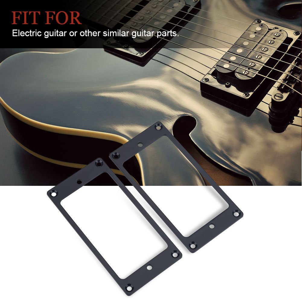 Cadre De Ramassage De Guitare électrique, Pièces De Rechange 2 Pièces Anneau De Montage De Ramassage Plat Pour Micros Humbucker (Noir