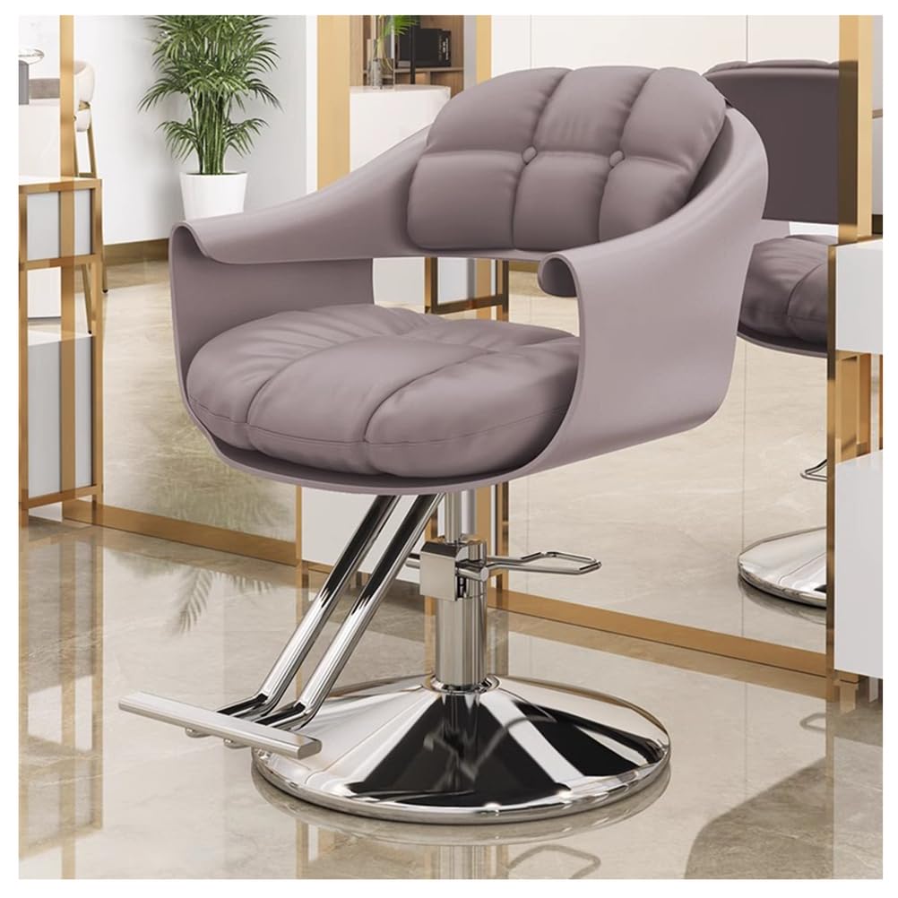 OZBMA Salon Barber Chair, Professional Classic Hydraulic Hairdressing Chair With Adjustable Seat Height, 360° Swivel Haircut Styling for Barbershop Beauty Spa Tattoo Shop,Black,A (Grey A)