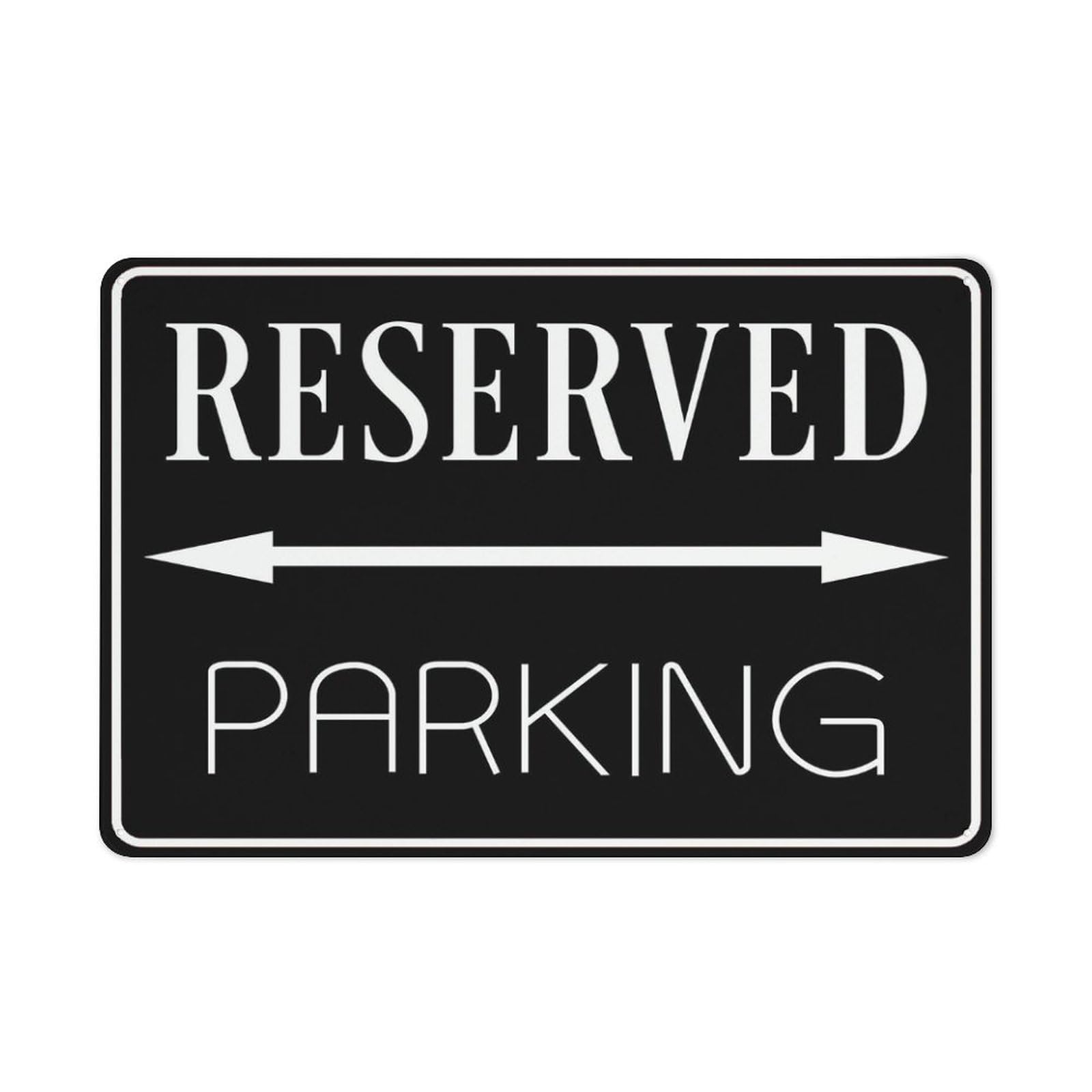 Reserved Parking Black Sign Outdoor, Uv Printed Rust Free Aluminum 12 X 8 In,Yard Sign For Home, Business, Driveway Alert