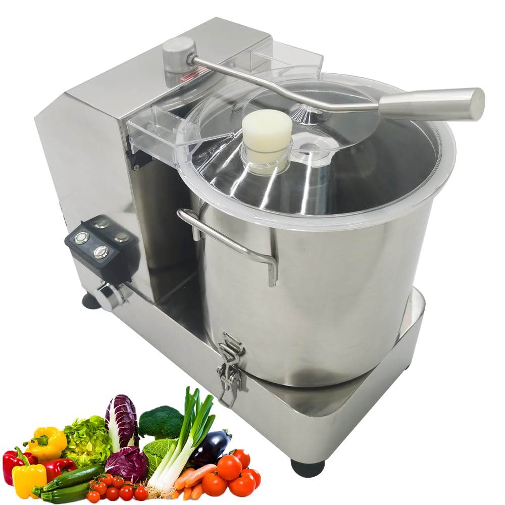 Procesador de alimentos comerciales de 12L Acero inoxidable Picador eléctrico de verduras de carne Cortador de alimentos multifuncional Molinillo de carne Batidor de albóndigas Batidora de