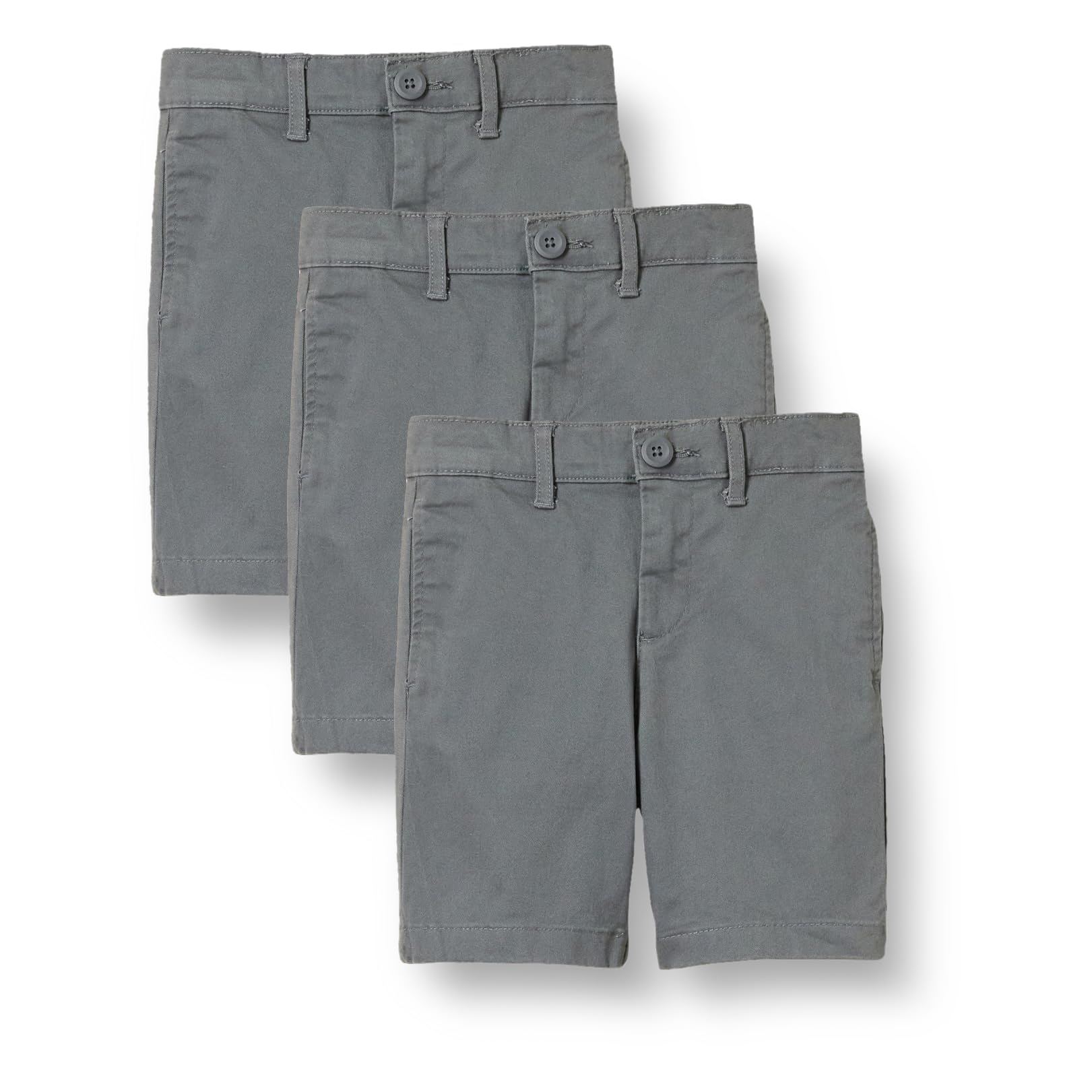 Amazon Essentials Pantalones Cortos de Tejido Uniforme con Parte Delantera Plana (Resistente a Las Arrugas) Niño, Pack de 3