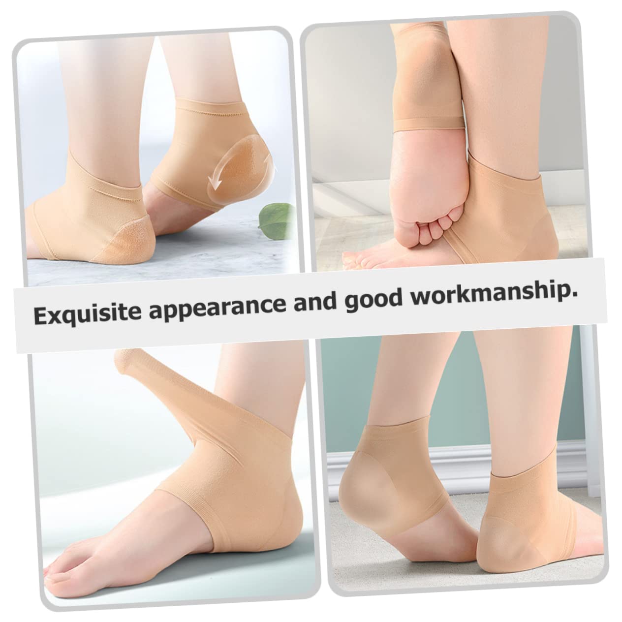 Ipetboom 4sets Heel Protector Ankle Compression Sleeve Socks for Heel Dry Feet Socks Heel Socks Cracked Feet Ankle Sleeve Compression Silicone Socks Ankle Support Pure Cotton 2pairs*4