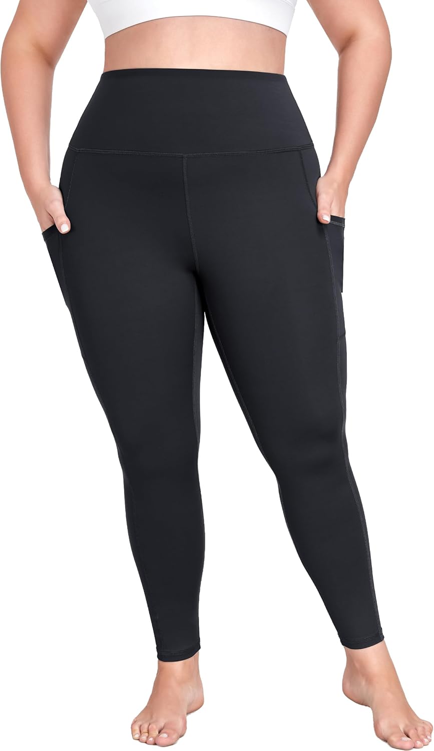 Plus Size Yoga Pants with Pockets, L-6XL Soft Stretch Leggings High Waisted, Tummy ... - Image 2