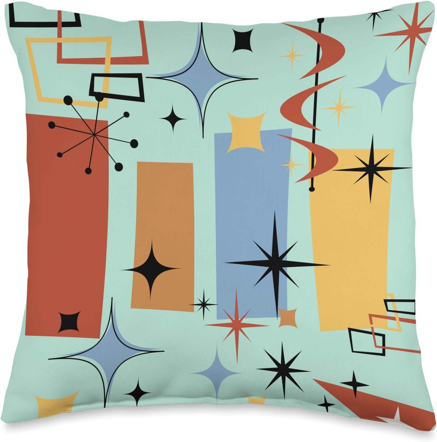 Retro Mid Century Modern MCM Vibe Aesthetic Kitsch Art Throw Pillow