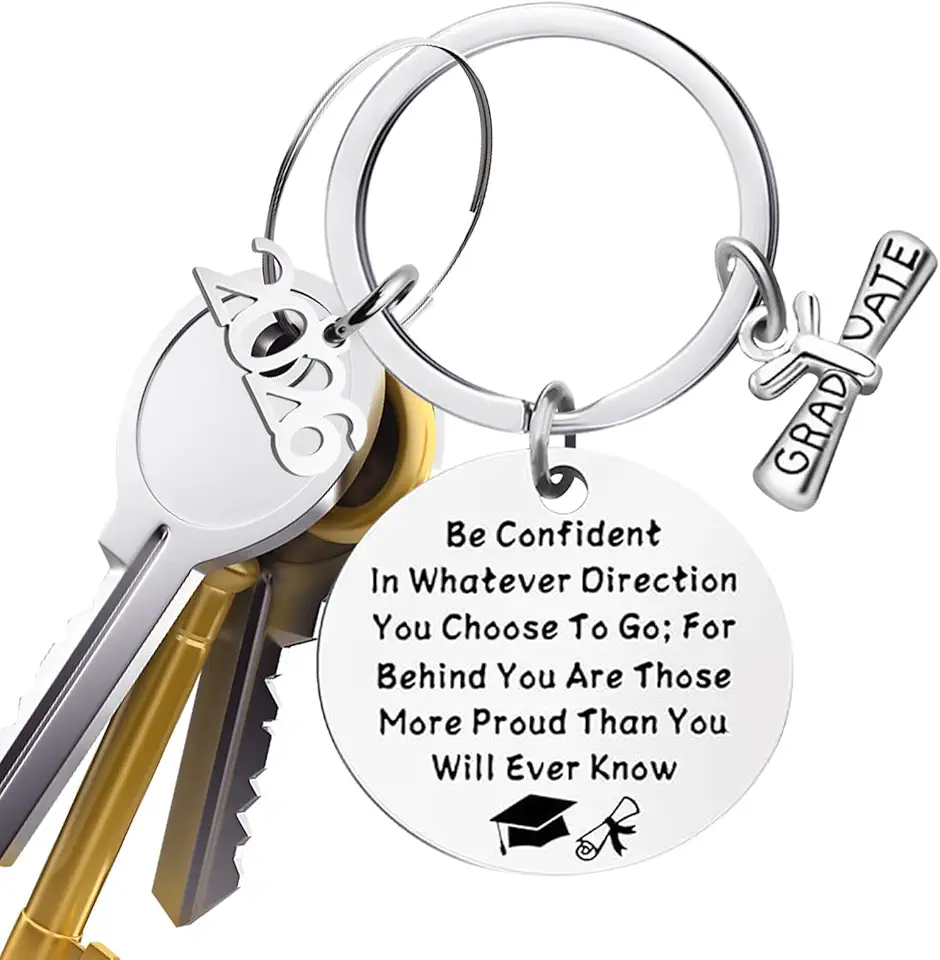 Class of 2026 Graduation Keychain,Graduate Keepsake Charm - Congrats Grad Backpack Charm | for College University Student Son