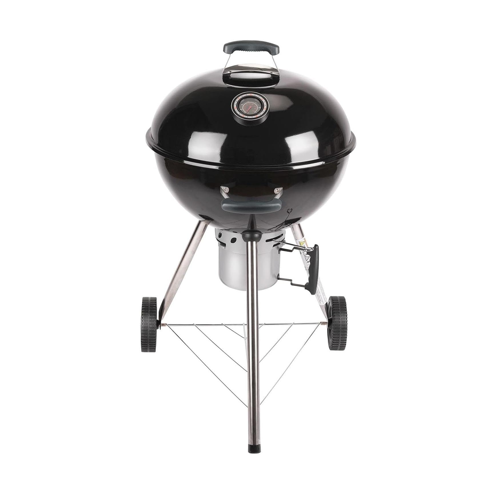 Barbecue a Carbone Kansas Ø57cm con Termometro Integrato e Griglia in Acciaio Cromato