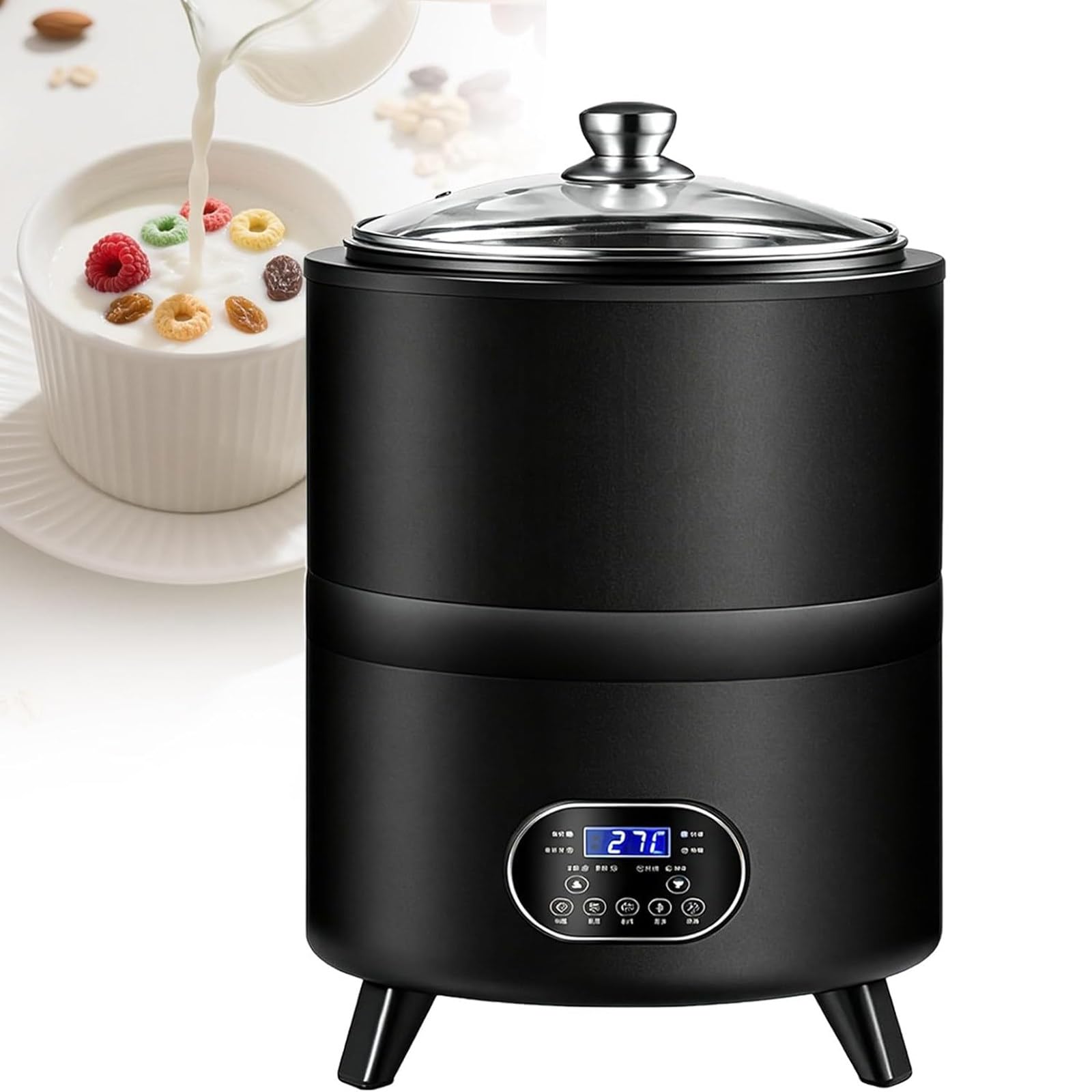 Yogurtera Gran Capacidad 8L/12L con Control de Temperatura Black-12L