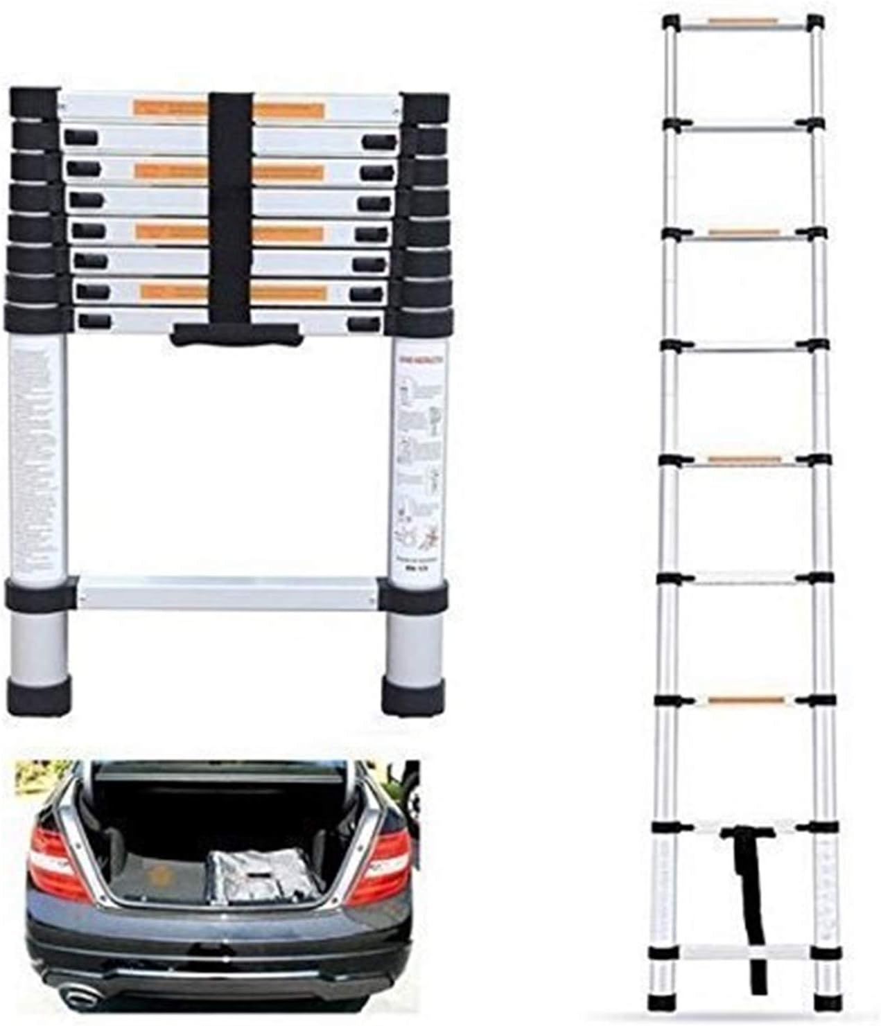 Telescopic Ladder سلم متعدد الوظائف قابل للسحب تلسكوبي التمديد سلم سميكة الألومنيوم الطي تلسكوب سليسو سلم المنزلية (2 متر) Folding Steps Ladder