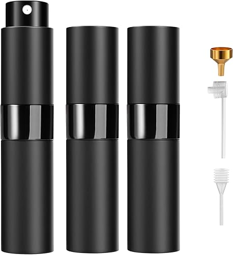 Perfume Atomizador recargable de viaje 8ML (3 piezas) - Botella de spray de colonia vacía, pulverizador portátil y a prueba de fugas para viajes
