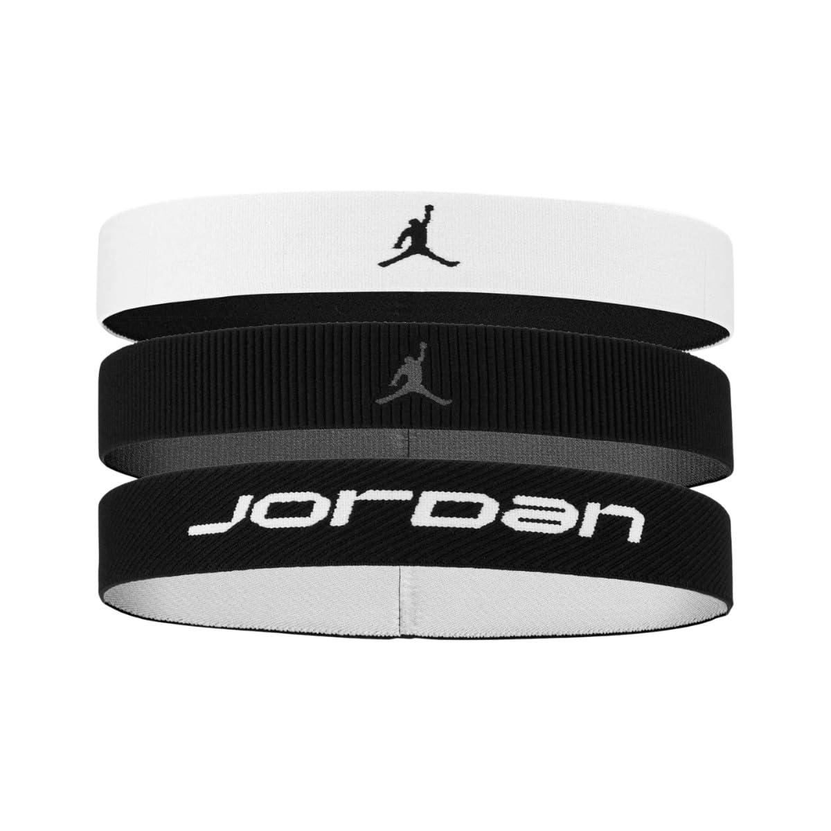 Nike Jordan Elastic Sport Wide 3 PK Bandeau pour homme Black/White/Black One Size