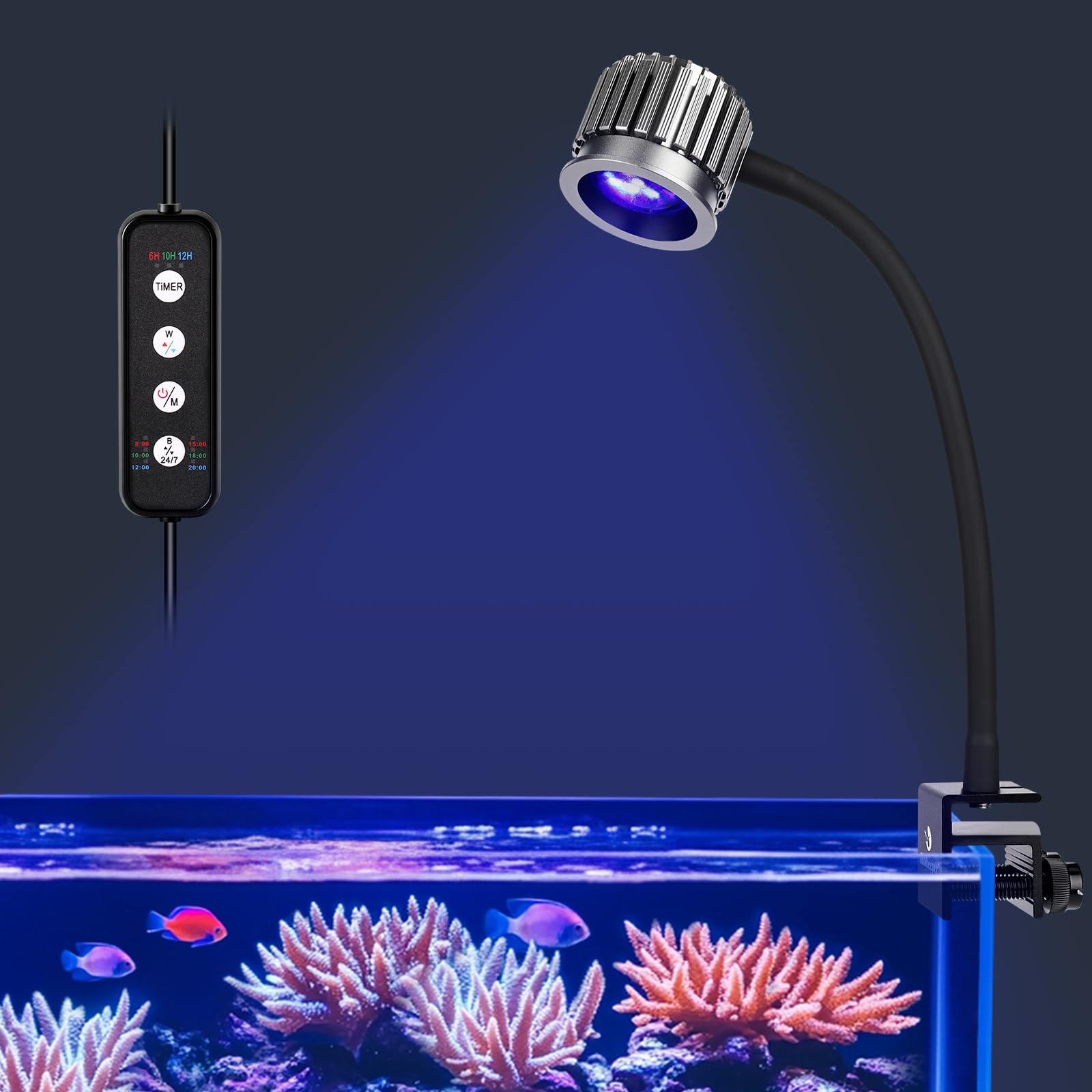 fishkeeper 6-Row WRGB LED Aquarium Beleuchtung, 24/7 Modu mi