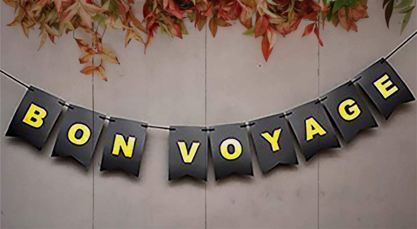 Safe Journey - Bon Voyage Banner – So Long Banner - Retirement Party Decoration - Bon Voyage Decorations Card Stock - Travel Banner - Bon Voyage Sign