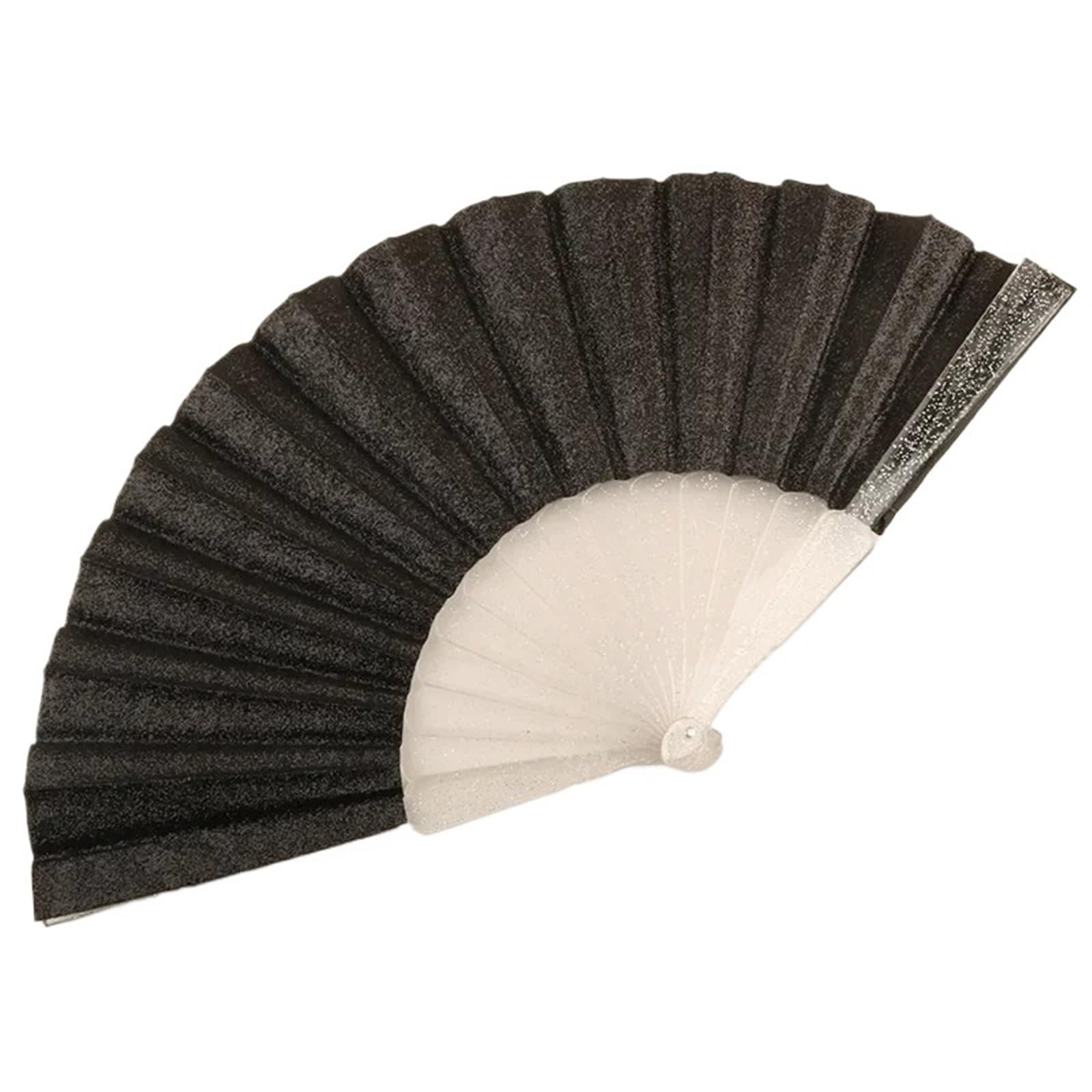 WLIHDB 10Pcs Glitter Folding Hand Fans For Women Foldable Handheld Clack For Line Dancing for Summer(Color2)