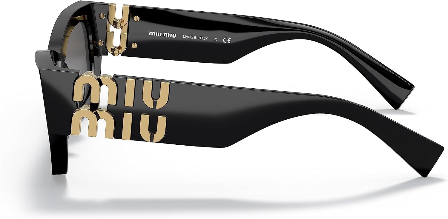 Miu Miu MU 09WS 1AB5S0 Women Cat Eye Sunglasses Black Summer Sunglasses