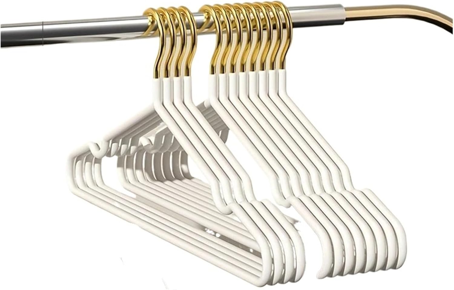 10Pcs Home Heavy Duty Metal Shirt Coat Hangers Stainless Steel Clothes Hanger with Polished Chrome Silver Wire(10Pcs Black)