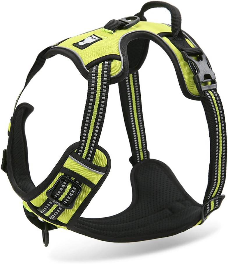 SGODA No Pull Dog Harness with Handle Reflective, Small, Green
