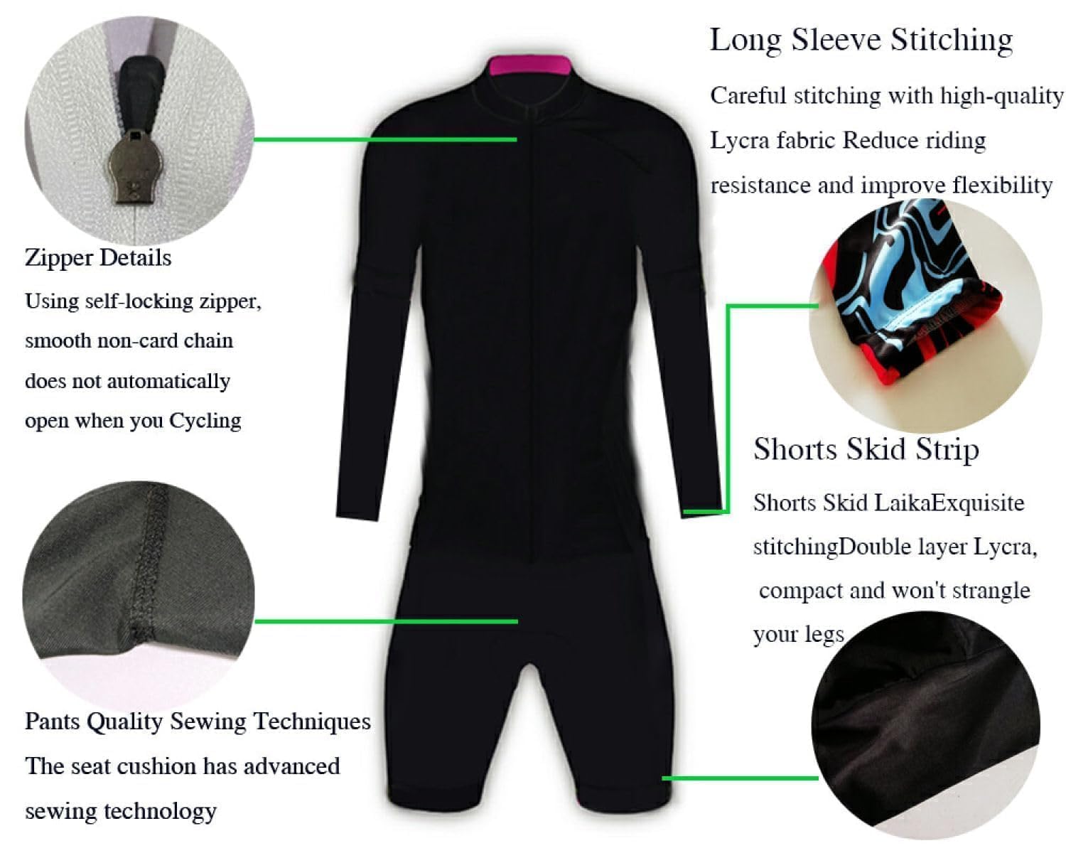 Ironman Combinaison de cyclisme triathlon avec short rembourré en gel pour sports de plein air XS-3XL