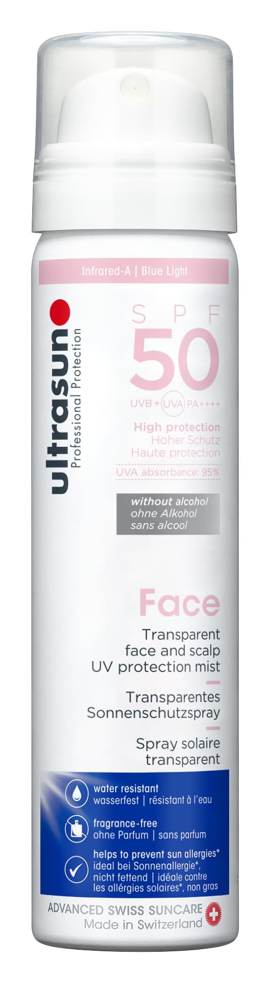 ultrasun Ultrasun 50spf UV Face & Scalp Mist, Clear, 75ml