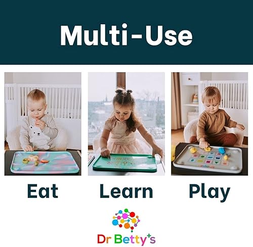 Miniatura 9 de Dr. Betty's - Mantel individual de silicona de aprendizaje educativo con súper succión para bebés + niños pequeños  Antideslizante, apto para