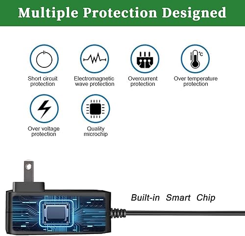Miniatura 4 de Gonine - Cable de alimentación de 9 V 2 A, 110-240 Vac 50-60 Hz, conector de 9 voltios, adaptador de CA de 18 W, para dispositivos de alimentación
