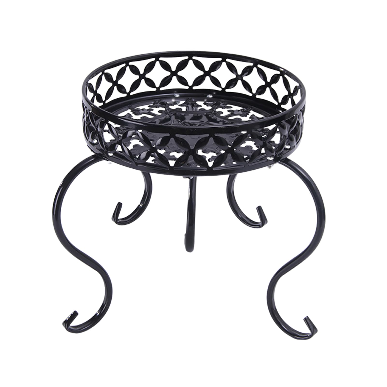 Kx9Lb8d Flower Display Stand Planter Stand Metal Round Potted Plant Stands Flower Pot Holder Shelf Heavy Duty for Planters(Black)