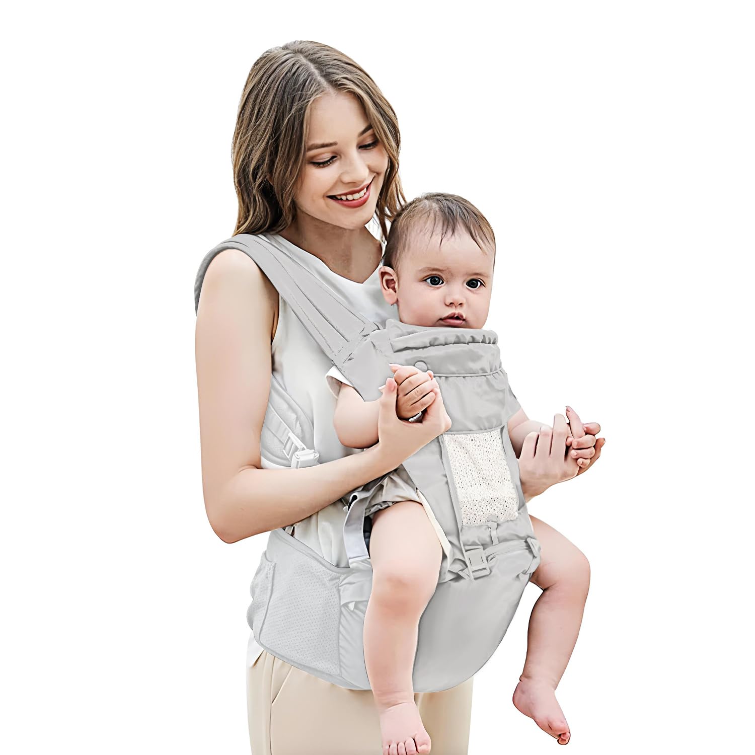 Oblivion Baby Hug Carrier Bag 1 Pc – Detachable Hip Seat Baby Carrier, Adjustable 4 Carry Positions, Comfortable, Supportive & Lightweight It Supports Up to 15 Kg, Perfect for Front and Back Carrying-image-14