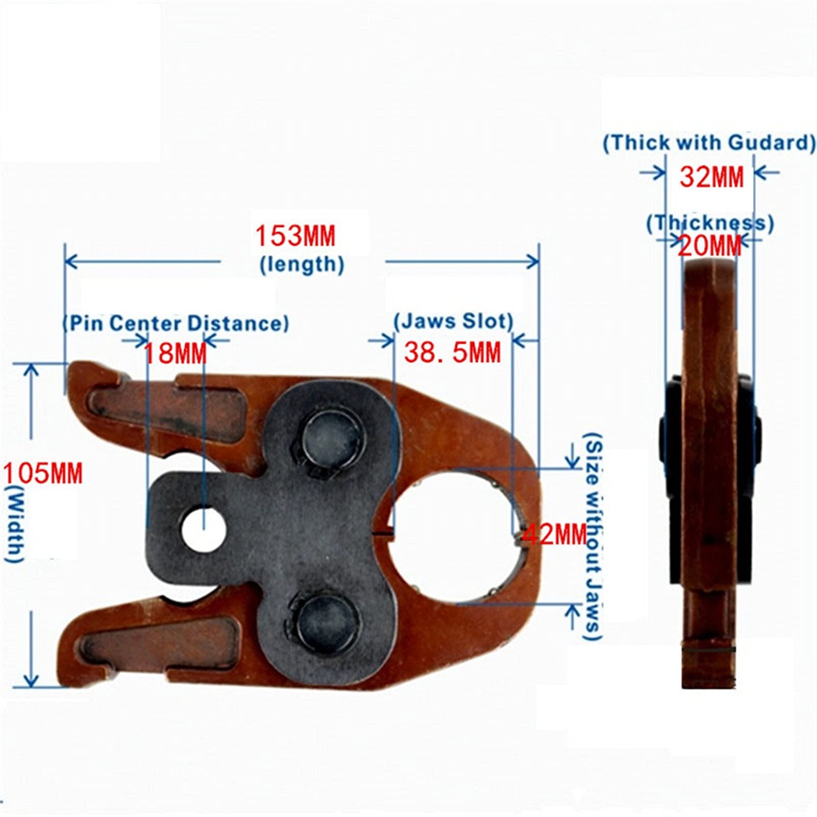 Arrugador hidráulico, Mandíbulas universales for tubos PEX Herramientas de engarce 1550 Tubería de presión Abrazadera Universal Head Hidráulico Presión eléctrica Tubería Cabeza de sujeción