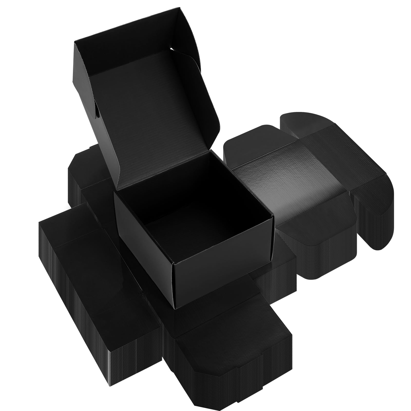 Rempry Versandkartons aus Wellpappe, 17,8 x 17,8 x 10,2 cm, Schwarz, 30 Stück, für kleine Unternehmen, kleine Geschenkboxen für den Versand von Geschenken