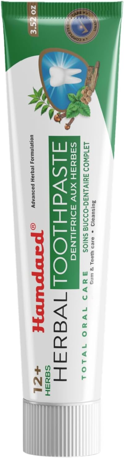 Hamdard 12 Herbs Miswak Total Oral Care Toothpaste 100g / 3.53Oz (Pack of 4)