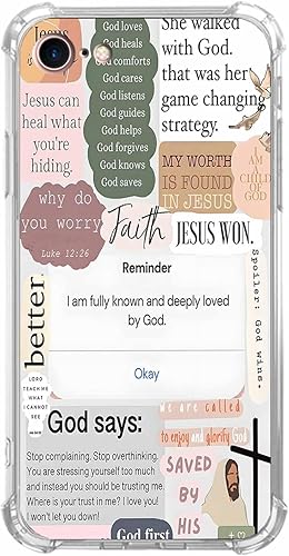 Miniatura 67 de Cubierta de Teléfono con Versículos de la Biblia y Citas Cristianas de Jesús en Collage, Funda Protectora Suave de TPU de Moda para iPhone 16 Pro,
