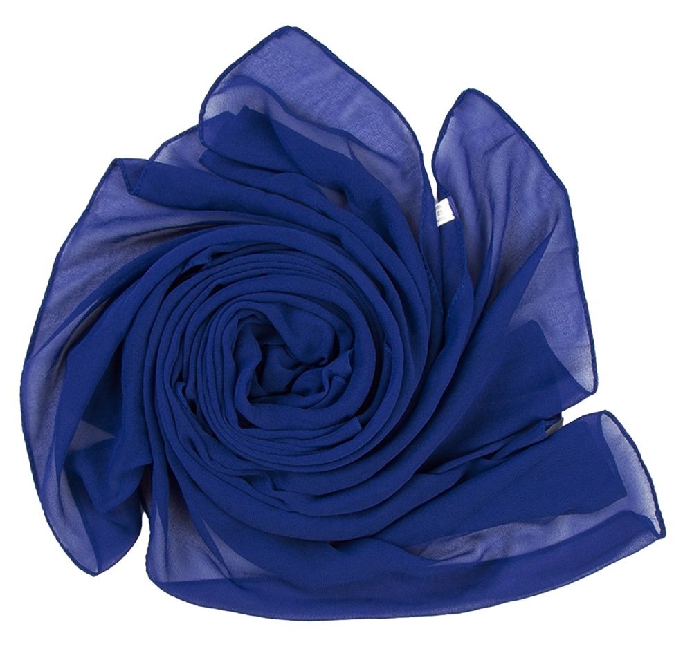 World of Shawls Ladies Chic Breezy Flowing Bubble Chiffon Scarf Stole Wedding Party Occasion Prom (Royal Blue)
