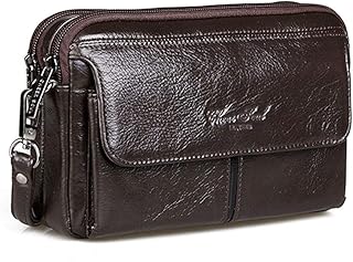 Borsa Da Polso In Pelle per Uomo Donna Viaggi D'affari All'aperto Organizzatore Cinturino Da Polso Portafoglio Con Marsupio Supporto Multiplo Porta Telefono Phone Caffè