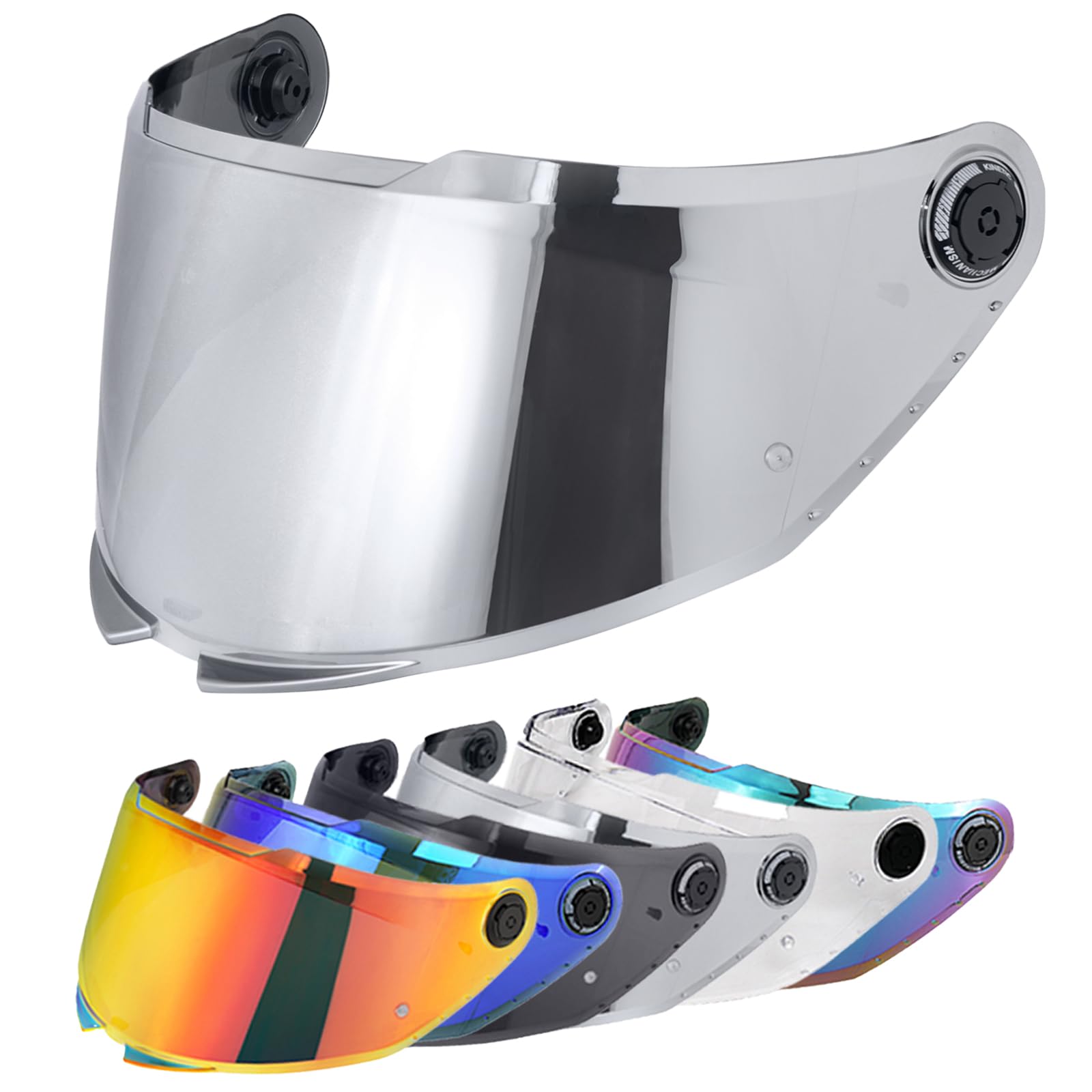 Visiera Casco,Protezione per Il Vento del Motociclo,Casco Parabrezza Moto Visiera a Lente Integrale per per MT-V-28B Thunder 4 SV,Accessori per Caschi da Moto (Cromo Argento)