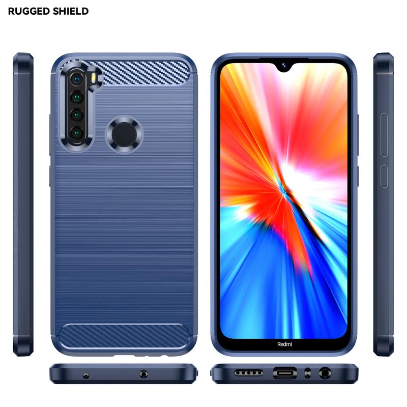 Image of Hybrid Carbon Fiber Back Case for Mi Redmi Note 8 (Blue)