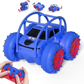 Direct Charging Remote Control Cars, 2.4Ghz Amphibious 360  Flip Rc Stunt Car, All Terrain 4WD Child's Toy Vehicle with LED Light, Car Games Age 3-12 Boys Girls Kids Birthday Gifts Presents