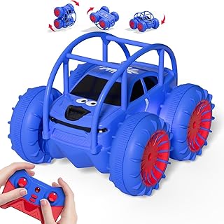 Direct Charging Remote Control Cars, 2.4Ghz Amphibious 360° Flip Rc Stunt Car, All Terrain 4WD Child's Toy Vehicle with LED Light, Car Games Age 3-12 Boys Girls Kids Birthday Gifts Presents