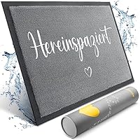 Bodenständig Hereinspaziert Fußmatte [Waschmaschinenfest] in 40x60cm - optimale Größe für die Haustür. Schmutzfangmatten innen, Welcome mat Spruch und Herz