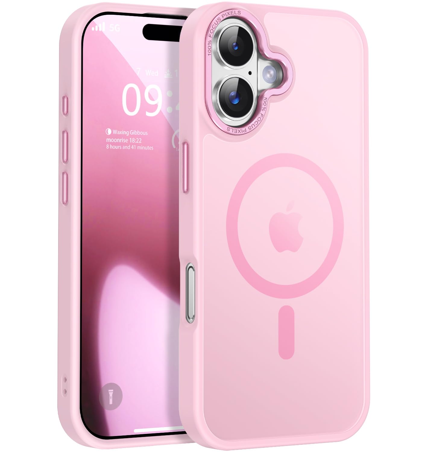 Newfuture Strong Magnetic Compatible with iPhone 17 Pro Case [13 FT Military Drop Protection] [Compatible with Magsafe] Slim Translucent Matte Shockproof with Anti-Fingerprint Phone Case, Tender Pink — view 151