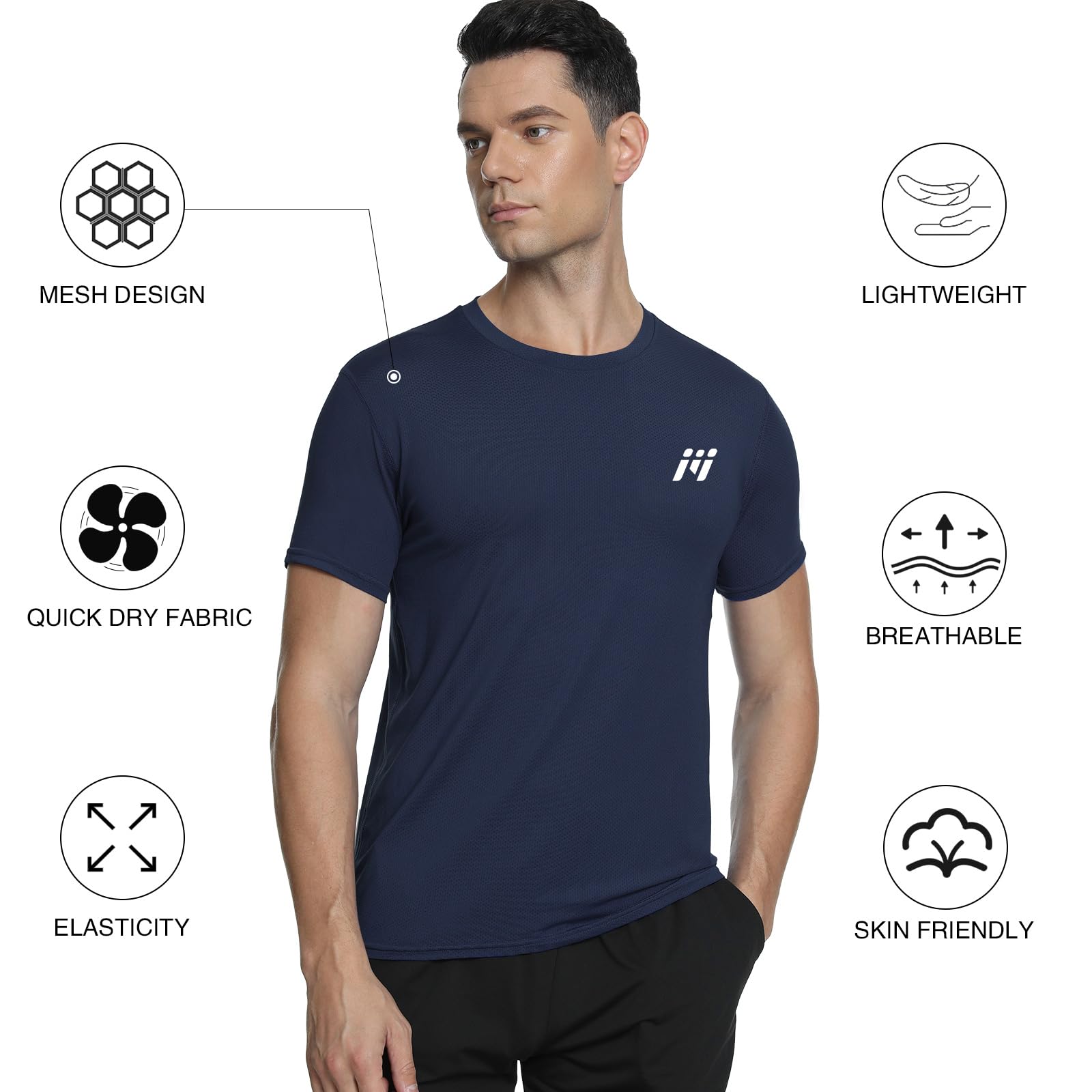 MEETWEE Maglietta Uomo, Maglia a Manica Corta Asciugatura Rapida Fitness T-Shirt da Sport per Corsa Palestra Fitness