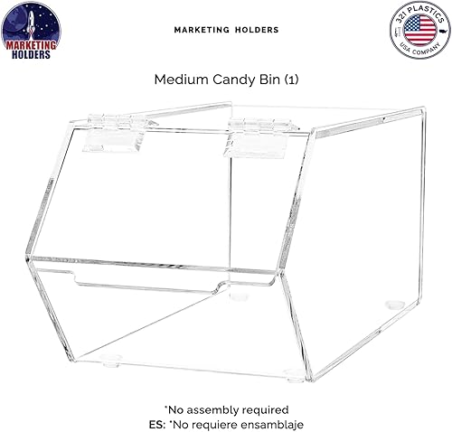 Vista 12 de Marketing Holders Contenedores apilables para dulces, 3 unidades, pequeños, medianos y grandes, con tapa con bisagras para aderezos de helado