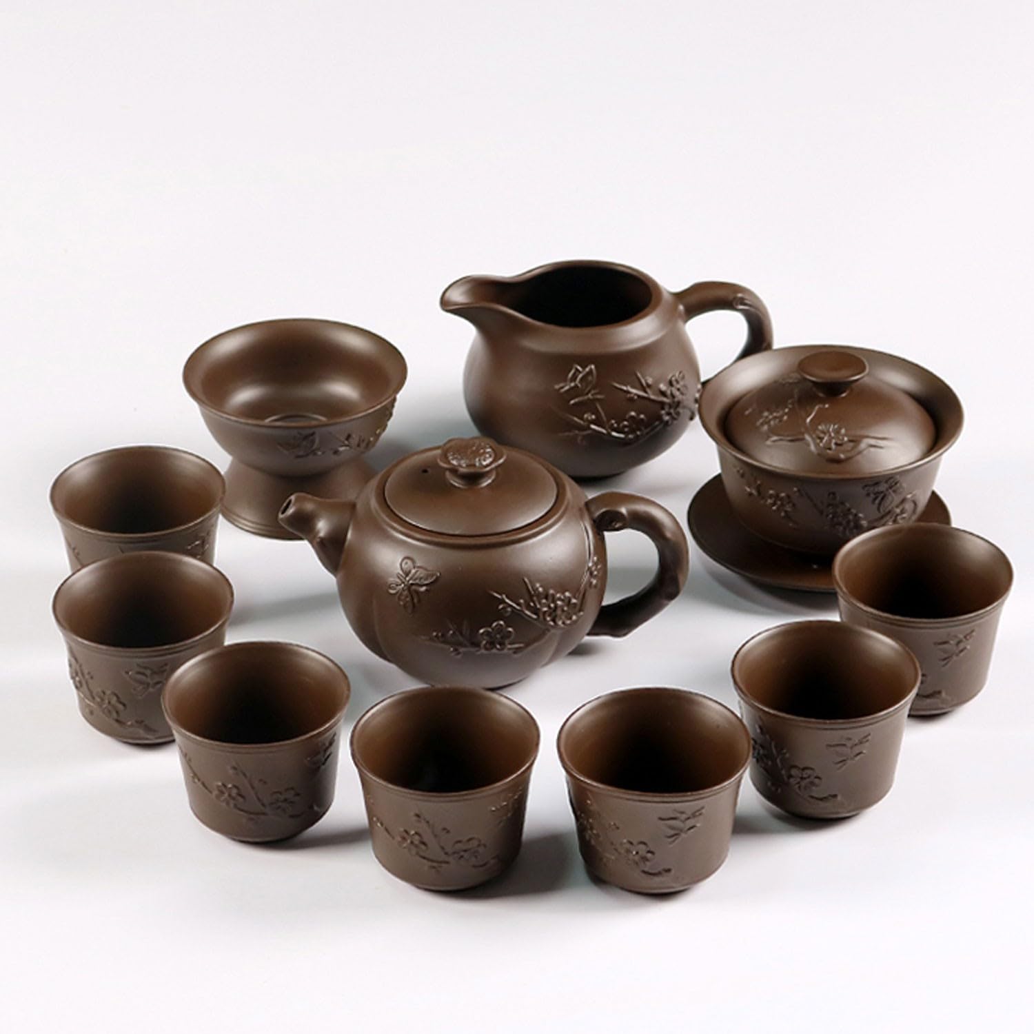Chiński zestaw do herbaty, zestaw do herbaty dla dorosłych, domowy zestaw do herbaty z fioletowej gliny, zestaw prezentowy, wykwintny chiński ceramiczny zestaw do he,