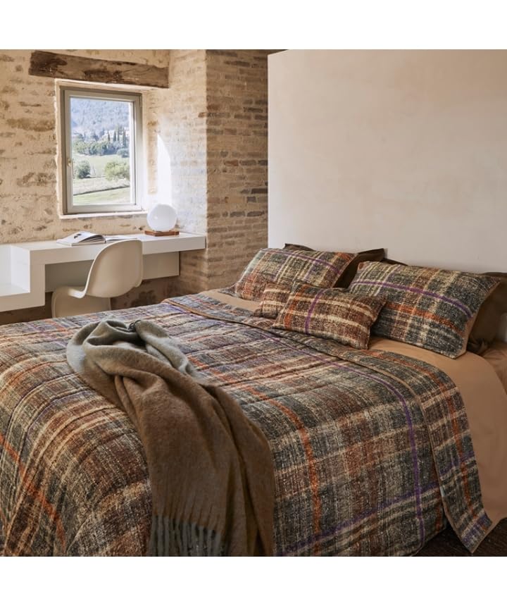 Fazzini Tartan Trapunta - Taglia: 2 piazze,Colore: Tartan Tortora