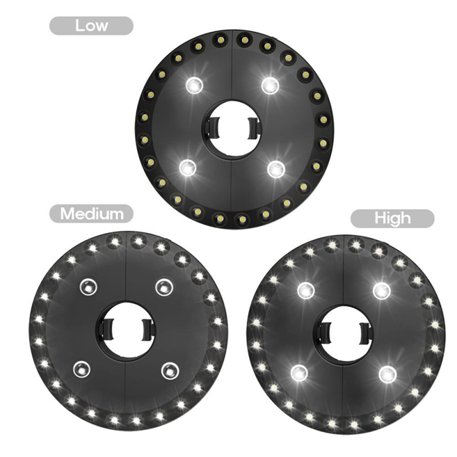 10 Pièces Lumières de Parapluie de Patio, 28 Lumières LED à 200 LM, 4 Piles AA, Lumière de Tente de Camping, pour Patio, Piscine, Terrasse, Décor D'arrière-Cour (Color : Silver)